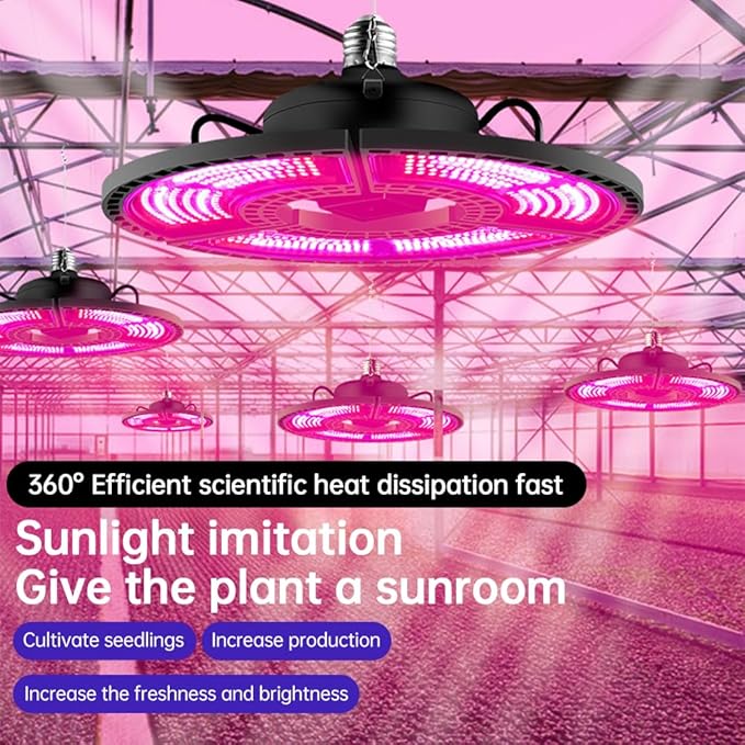 Buachois Grow Lights for Indoor Plants 360 LED Full Spectrum Red Blue LED Plant Growing Lamps with E27 BaseHeight Adjustable Plant Stand for Flowers Vegetables Growth