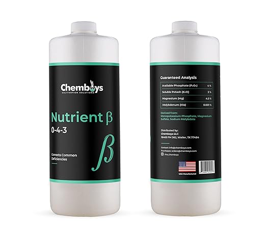 Chemboys Beta Plant Food Fertilizer Base Nutrients Hydroponics System Bundle (Part B of 2 Part Program) – Garden Nutrition Liquid Plant Food for Big Bloom &amp Yield Boost – 1 Pint (16 fl oz)