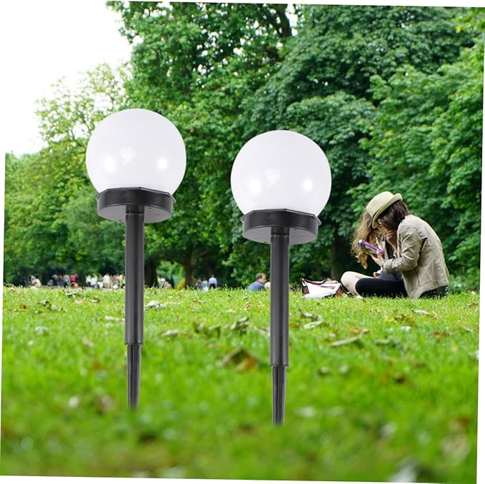 LIFKOME 8pcs Solar Powered Lawn Light Waterproof Garden Bulb Ball Lamp Outdoor Stick Light for Backyard Pathway and Yard Decor