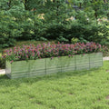 Galvanized Steel Garden Raised Bed Outdoor Planter Box Metal Patio Kit Planting Bed for Vegetables Flower Herb 189x31.5x30.3 Galvanized Steel Silver-283