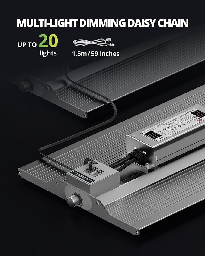 VIPARSPECTRA XS3000 Pro Grow Light with New-Gen Lens Plus XS1500 Grow Light Compatible with Samsung LM301H Diodes and MeanWell Driver Dimming Daisy Chain Grow Lights for Indoor Plants Full Spectrum