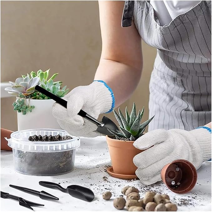 13 Pcs Mini Garden Tool Set Transplanting Tools Succulent Care Kit for Miniature Gardening Plant(Black)