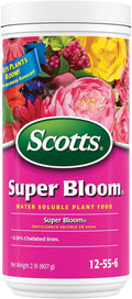 Scotts Super Bloom Water Soluble Plant Food 2 lb - NPK 12-55-6 - Fertilizer for Outdoor Flowers Fruiting Plants Containers and Bed Areas - Feeds Plants Instantly