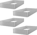 FRIZIONE 4pcs 6x3ft Galvanized Raised Garden Bed OutdoorAbove Ground Garden Bed for VegetableMetal Raised Beds for FlowerSteel Raised Beds for Gardening
