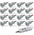 16PCS Outdoor LED Recessed Spotlight - Buried Garden Lamp 1W Mini 12V Ceiling Spotlight 15mm(Red30 Degrees)