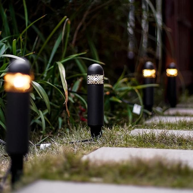 VENUS MANUFACTURING 18PK Outdoor Low Voltage Landscape Lights Kits with 12 Pack 3 Watt 200 Lumen LED Pathway Lights &amp 6 Pack 3 Watt 200 Lumen LED Spotlight for Garden Sidewalk Yard