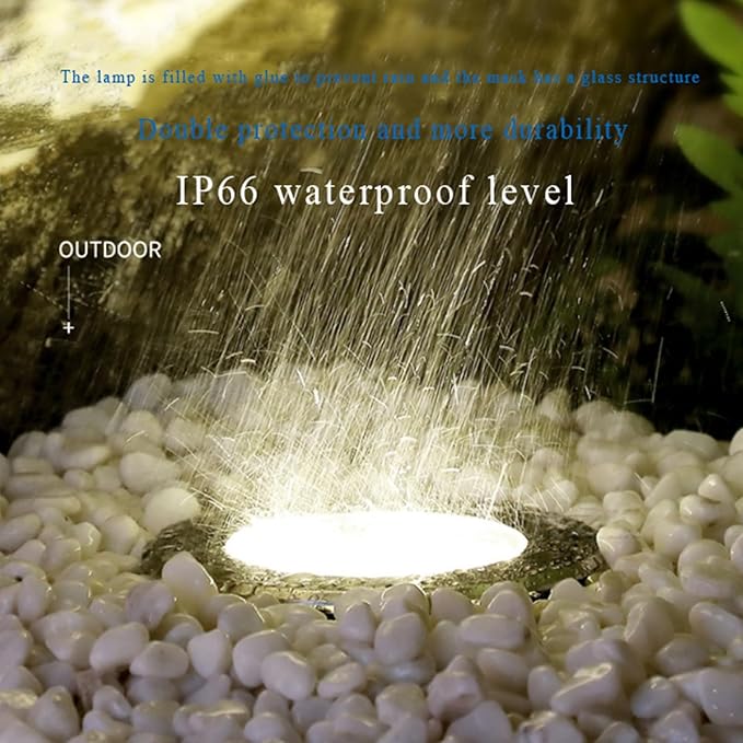 Outdoor Underground Light Round Landscape Lamp IP66 Waterproof Buried Lights AC85-110V for Garden Walkway Deck Step Fence Recessed Ground Light