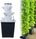 Vertical Tower Flower Pot Hydroponic Planting Kit with Moisture-retaining Pump DIY Hydroponic Farm Equipment Suitable for Fresh Herbs Vegetables and Fruits(15 Holes)