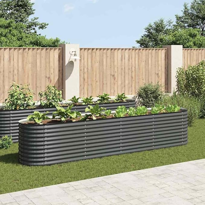 Galvanized Steel Raised Garden Bed 157.5x31.5x31.9 Elevated Garden Bed Outdoor Planter for Vegetables Herbs and Flowers Large Raised Planter Box for Garden Patio and Balcony