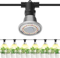 SANSI Hanging Grow Light String for Indoor Outdoor Plants 6 LED Grow Light Bulbs 72W with Optical Lens for High PPFD IP65 Waterproof Plant Grow Lamp for Greenhouse Garden (Upgraded)