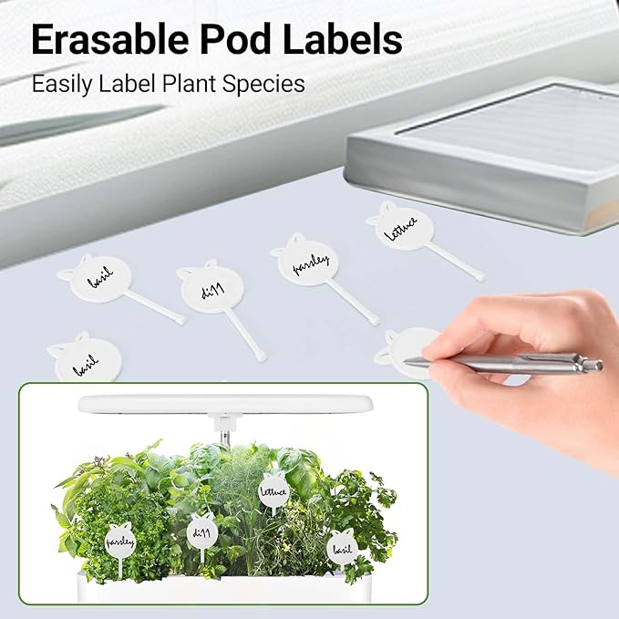 Large Hydroponics Growing System 14 Pods Indoor Herb Garden with LED Grow Light 5L Water Tank Hydroponic Grow Kit with 3 Auto-Timers Rotatable Light Panel and Child Lock for Home School Gardening