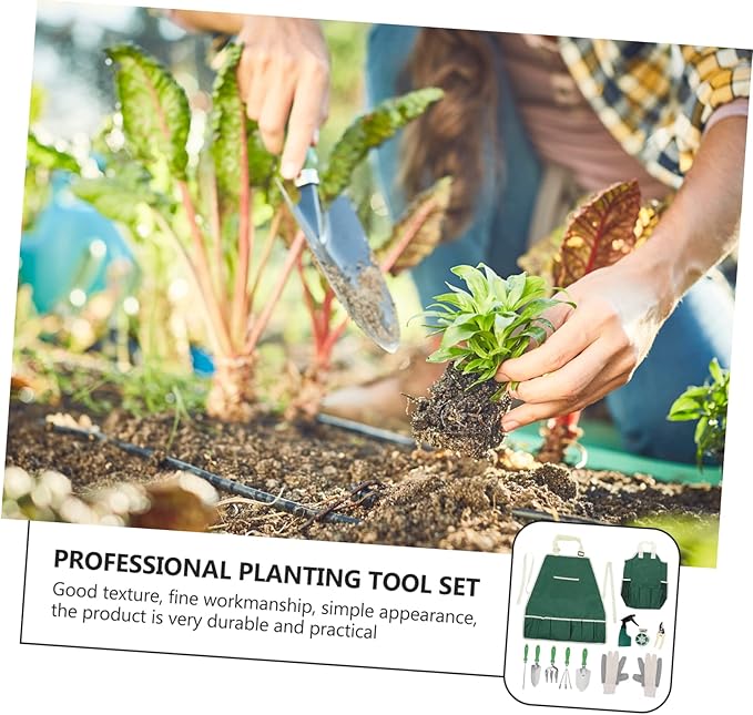 SUPVOX 11pcs Gardening Tool Set Ergonomic Handles for Easy Planting Weeding and Transplanting Garden Accessories for Home and Outdoor Use