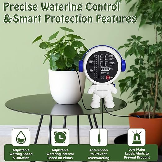 Solar Drip Irrigation System for Garden/Outdoor/Indoor Garden Solar Automatic Watering System for 15 Potted Plants Vacation Automatic Plant Waterer Outdoor with 2500mAh Battery 50Ft Tube