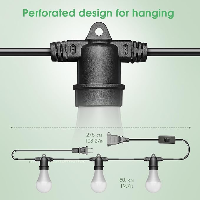 Hanging Grow Light 5000K Briignite 3 Grow Light Bulbs with 8.86ft Power Cord Replaceable Bulbs E26 Base Linkable Hanging Plant Light LED Full Spectrum Grow Lights for Indoor Plants 300W Equivalent