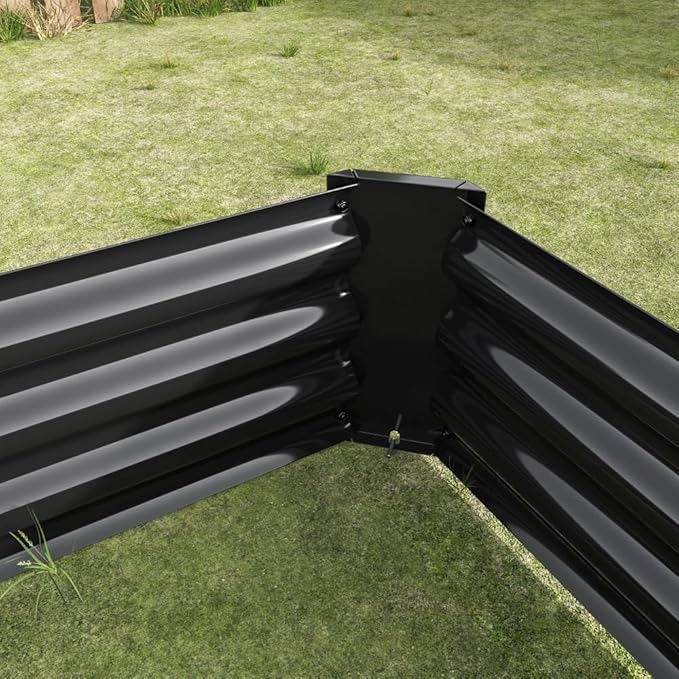 Heavy-Duty Metal Raised Garden Bed for Outdoor Use – Durable Galvanized Steel Planter Box for Vegetables Herbs and Flowers (Black with 4x2x1ft)
