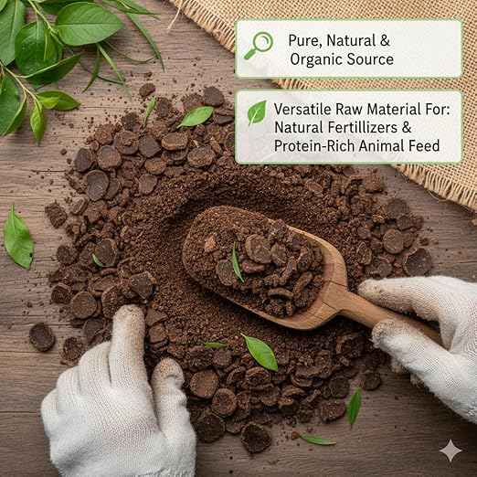 Natural Mustard Oil Cake Organic Soil Fertilizer for Home Gardens Plant Growth Supplement 500 gm