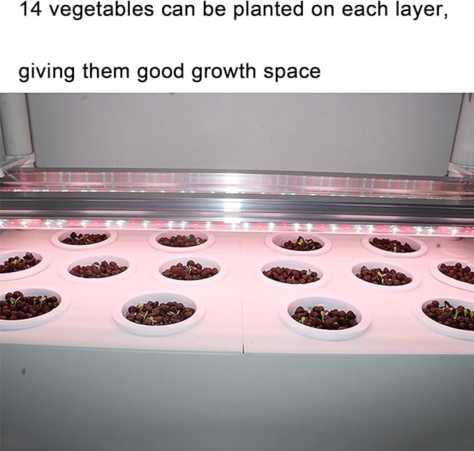 Hydroponics GardenIndoor Vertical Farming Garden Planter Smart Herb Garden with Timing Plug Automatic Watering for Home Indoor Gardening System(with Light4 Layer)