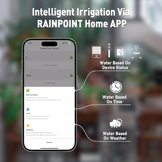 RAINPOINT Smart WiFi Solar Automatic Plant Watering System for House Potted Plants Up to 20 Plants Expert Dripline Layouts Vacation Self Watering Drip Irrigation Pump Device Kit Indoor/Outdoor Garden