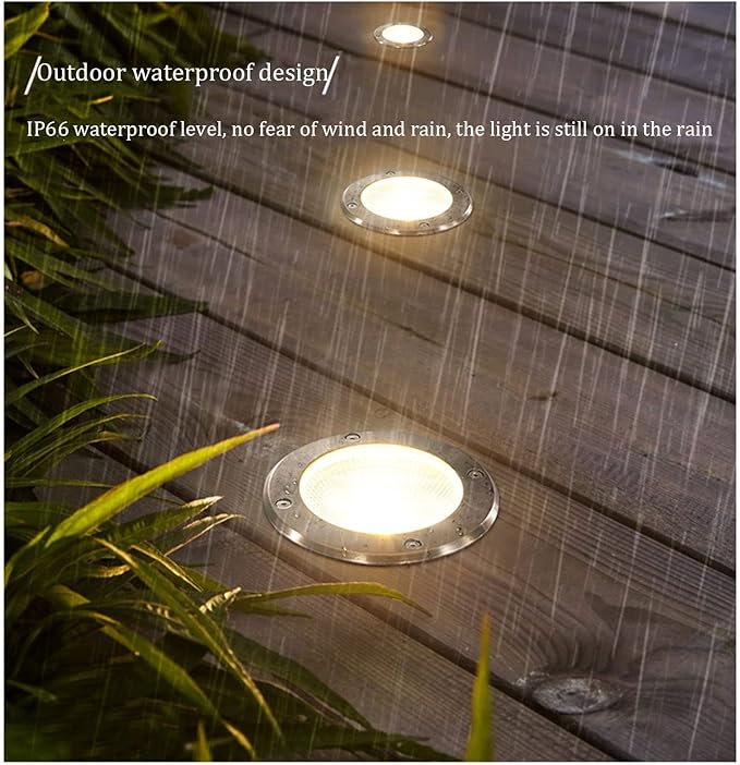 50W IP66 Waterproof Outdoor Recessed Ground Light - Embedded Garden Buried Lights for Patio Walkway Step and Landscape (White AC85-110V)