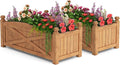 HAPPYGRILL Wooden Raised Garden Bed 2 Solid Wood Gardening Plant Container w/Drainage Holes for Flower Vegetable Fruit Outdoor Elevated Planter Box for Patio Garden Yard Balcony (36”x 16”x 15”)