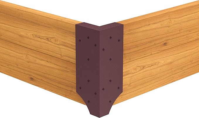 Raised Garden Bed Corner Brackets With Securing Lip | Fits Lumber up to 2 Inch x 12 Inch in Size | Set of 4 | DIY Flower or Vegetable Garden | Copper