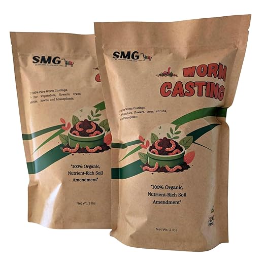 SMG Organic Worm Castings 3 lbs – 100% Pure Earthworm Compost Nutrient-Rich Organic Soil Amendment for Indoor Plants Vegetables Flowers &amp Garden Use