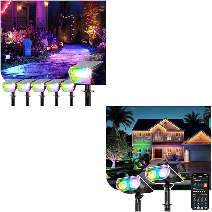 Linkind RGB Lights with Smart Solar Spot Lights Outdoor SL5C