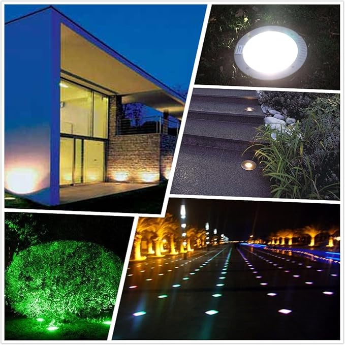 Underground Light LED - LED Beam Spotlight 12V/24V 4pcs Outdoor Garden Tempered Glass Buried Light IP67 Waterproof Aluminum LEDs Underground Recessed IngroundWarm White 12v(1w)