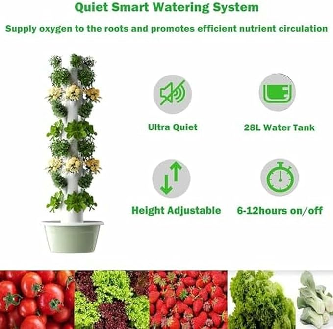 Hydroponics Growing System Indoor/Outdoor Vertical Tower Kit Smart Garden Planter for Vegetables for Gardening Enthusiasts-