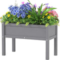 Small HDPE Raised Garden Bed Elevated Planter Box with Legs Outdoor All-Weather Planter Raised Beds for Seeds Herbs Flowers Vegetables (Grey)