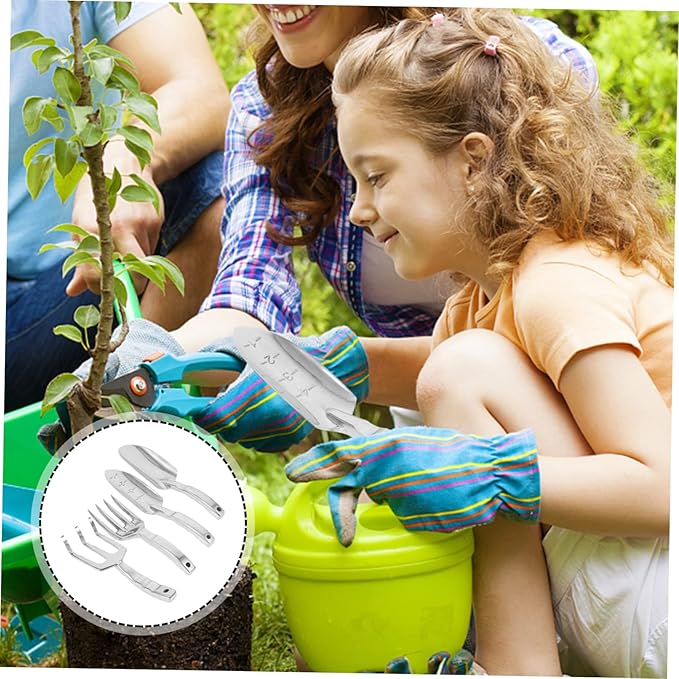 POPETPOP 1set Multi-Purpose Garden Tool Set Ergonomic Planting Shovels and Rakes for Easy Soil Loosening Lightweight Gardening Supplies Includes Large Spade Measuring Trowel Three-Prong and