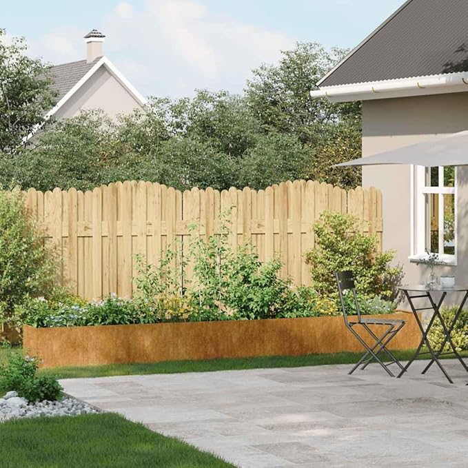 Rectangular Rusty Weathering Steel Planter Box Large Outdoor Garden Bed for Vegetables Durable Metal Planters for Outdoor Plants 15.7x141.7x15.7 inch