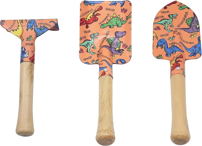 The Leonardo Collection Little Stars Dinosaur Garden Tool Set for Gardening | Ideal Tool Kit &amp Gardening Gifts for Women &amp Men | Durable Garden Tools &amp Hand Tools for Daily Garden Work