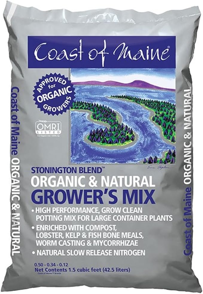 Coast of Maine Stonington Blend 1.5 cu ft (Pack of 6) Organic and Natural Grower?s Mix for Large Container Plants