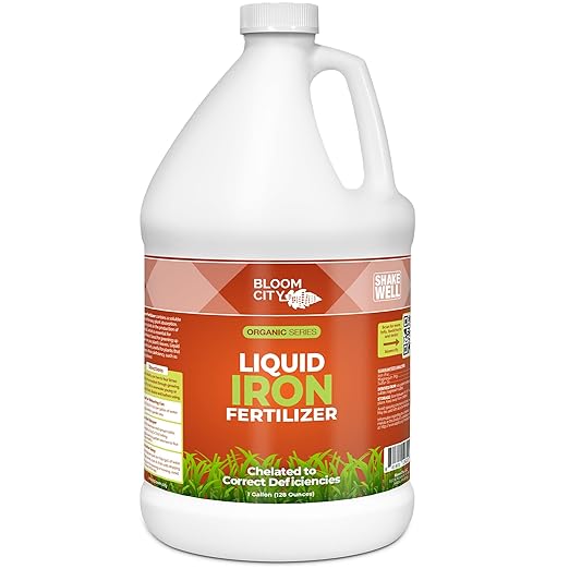 Chelated Liquid Iron – Bloom City Organic Iron Supplement for Lawns &amp Plants – 1 Gallon