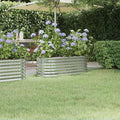 Powder-Coated Steel Garden Raised Bed Outdoor Metal Planter Box for Vegetables Flowers Herb 44.9x15.7x14.2 Silver-593