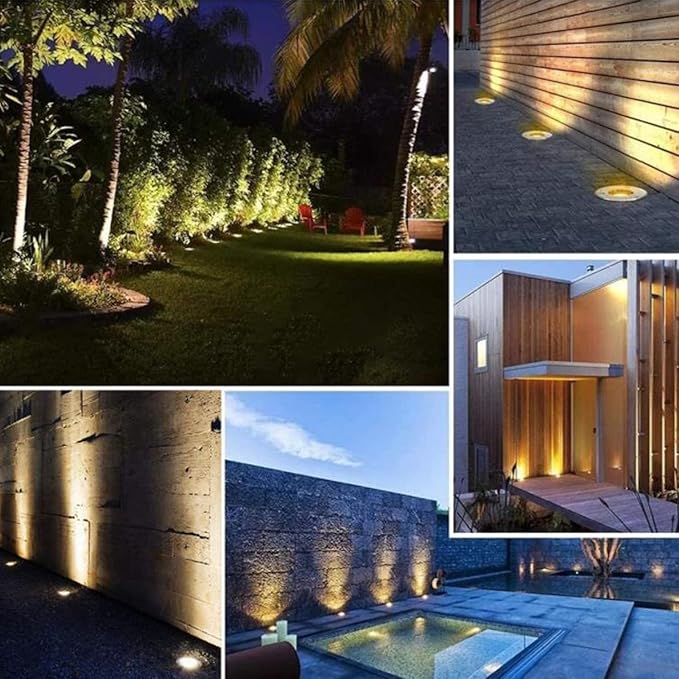 Garden Underground Light IP66 Waterproof Embedded Well Lights AC85-110V for Patio Pathway Driveway Deck Landscape Spotlight