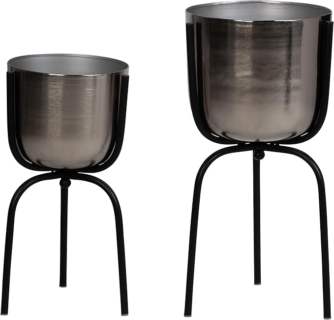 Metal 20 Planter ON Tripod SilverBlack