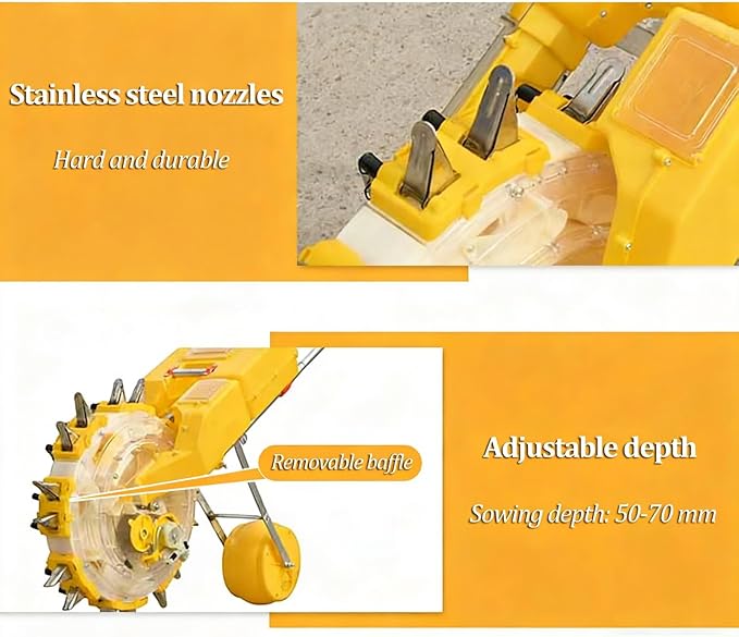 Hand Seed Spreader 5~8 Nozzles Adjustable Manual Seeder Planter Tool Precision Row Planter Fertilizer Applicator for Peanuts Corn Soybeans Peas