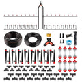 A ANLEOLIFE 230FT Drip Irrigation System Kit Complete Garden Watering System with 1/2” &amp 1/4” Quick-Connect Tubing 32 Adjustable Emitters for Raised Beds Lawn Greenhouse Potted Plants