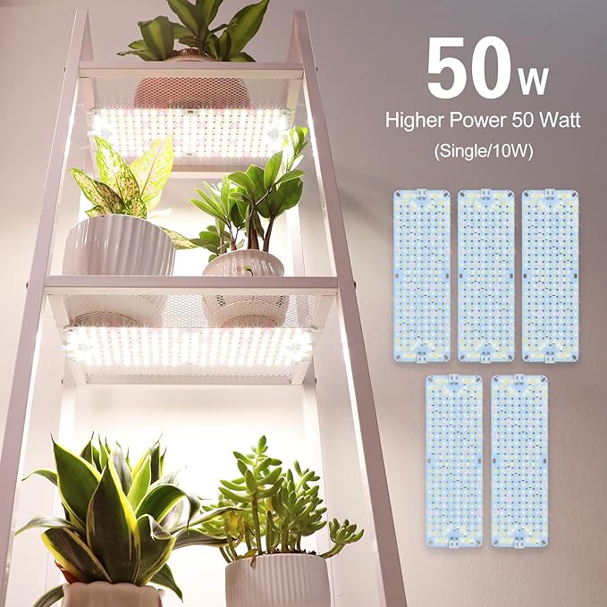 5Pack 2026 Ultra-Thin Panel Grow Lights for Seed Starting Vegetables Greenhouse &amp Under Cabinet &amp Shelf Plants with Timer 4/8/12/16/20H Free Connect Full Spectrum Indoor LED Plant Growing L