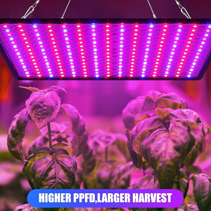 Liliful 4 Pcs Grow Lights Panel 200W Artificial Full Spectrum Grow Lamps with 225 LEDs for Indoor Outdoor Seedling Tent Flowe(Red Blue)