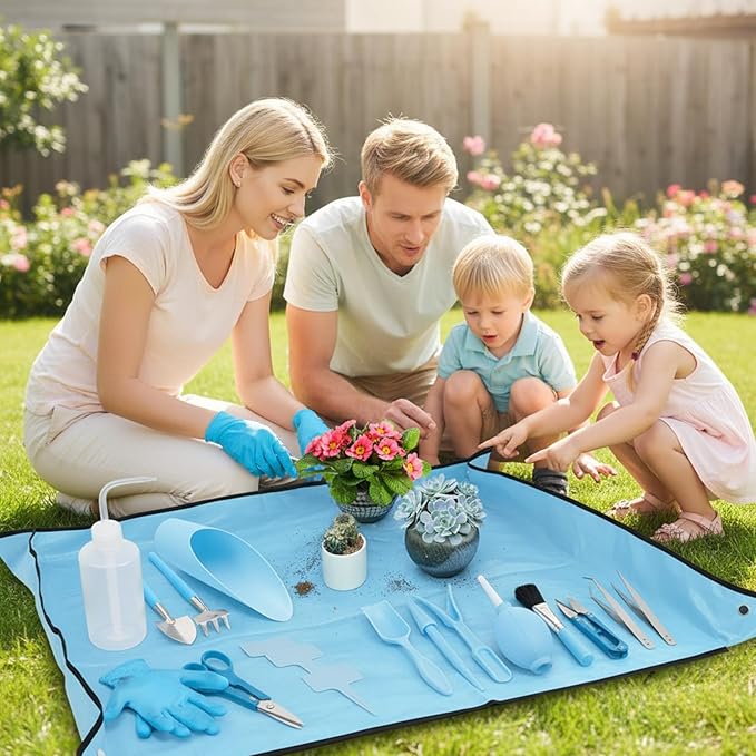 Gardening Tools – 39.4 Inches Soil Digging for Repotting Waterproof Mat with Foldable Design Durable Kit Easy Clean Use Function Garden Tool Set Tool Garden Set Accessory