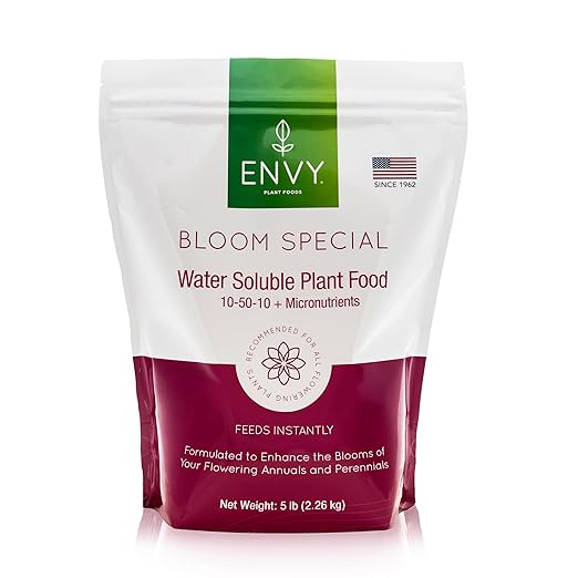 ENVY Bloom Special Plant Fertilizer for Flowering Plants 5 Pound - Makes 500 Gallons for Indoor and Outdoor Plants Pet Safe Water Soluble Made in USA