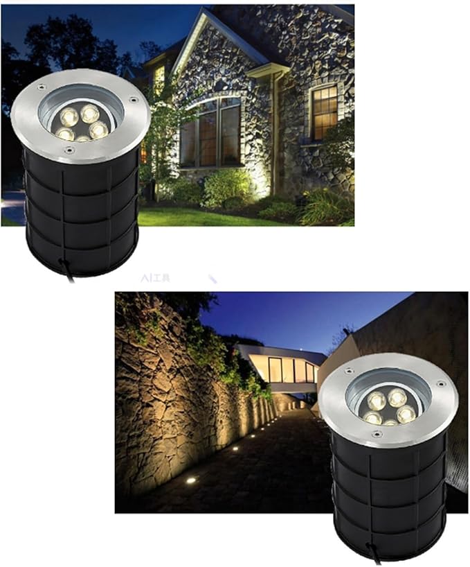 Adjustable Angle Underground Light LED Spotlight Recessed Buried Light Outdoor IP66 Waterproof Wall Washer AC85-110V for Garden Lawn Plaza Hotel Garden Landscape Lights