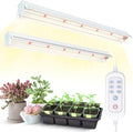 T5 Grow Lights for Indoor Plants with Timer 16 Inch LED Light Bar 10W×2 Full Spectrum Plant Light for Indoor Growing for Shelf/Rack