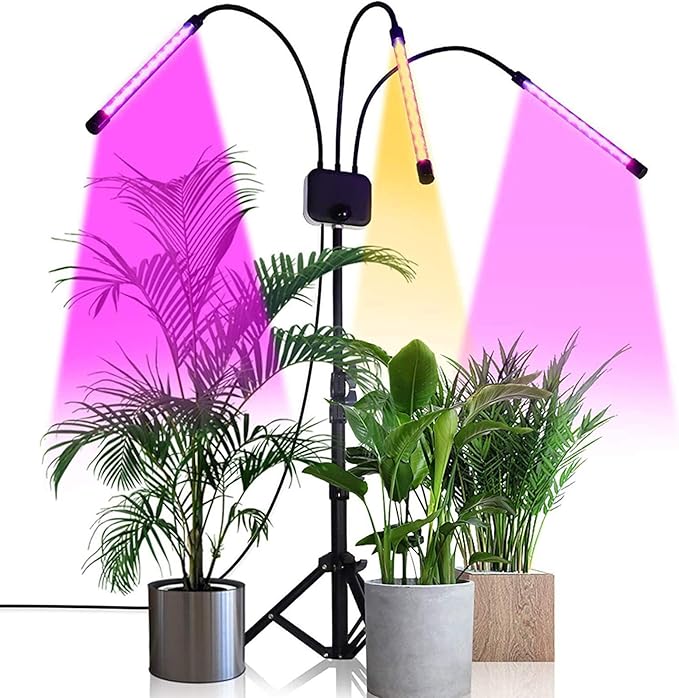 60W LED Full Spectrum Growing Lamps with Tripod Stand Dimmable Timing Greenhouse Flower Adjustable Floor Plant Grow Lights