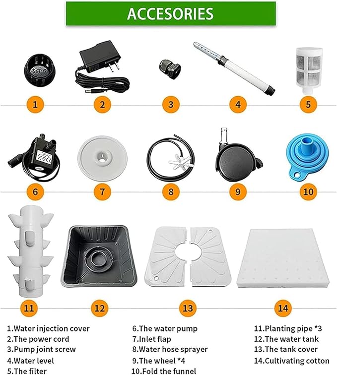 Hydroponic Growing System Kits 45 Plants Sites Grow System Vertical Grow Tower with Pump Movable Water Tank Growing System for Herbs Fruits &amp Vegetables