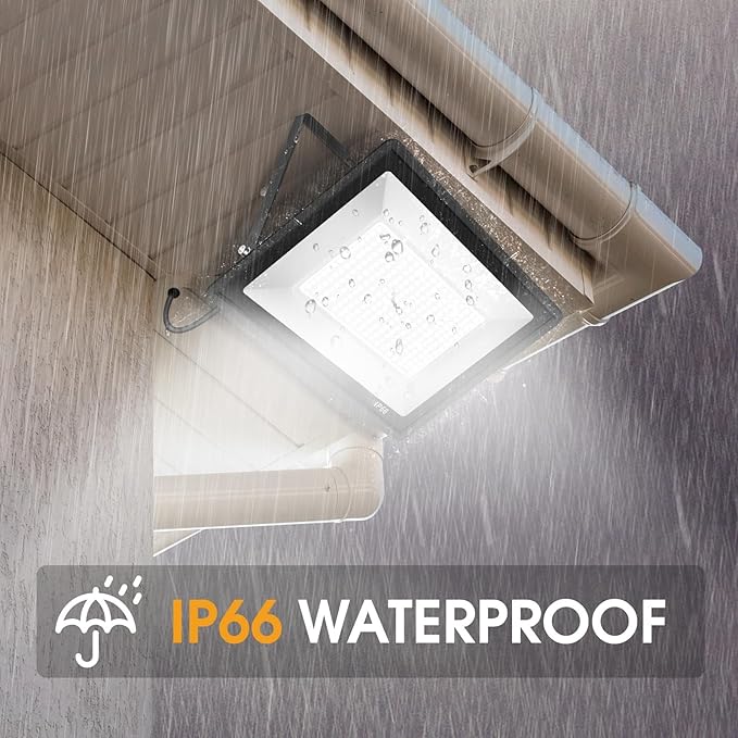 2 Pack 250W Led Flood Lights OutdoorSuper Bright 37000LM Security Lights with PlugExterior IP66 Waterproof 5000K Daylight White FloodLight for Basketball Court Yard GardenParking lot etc