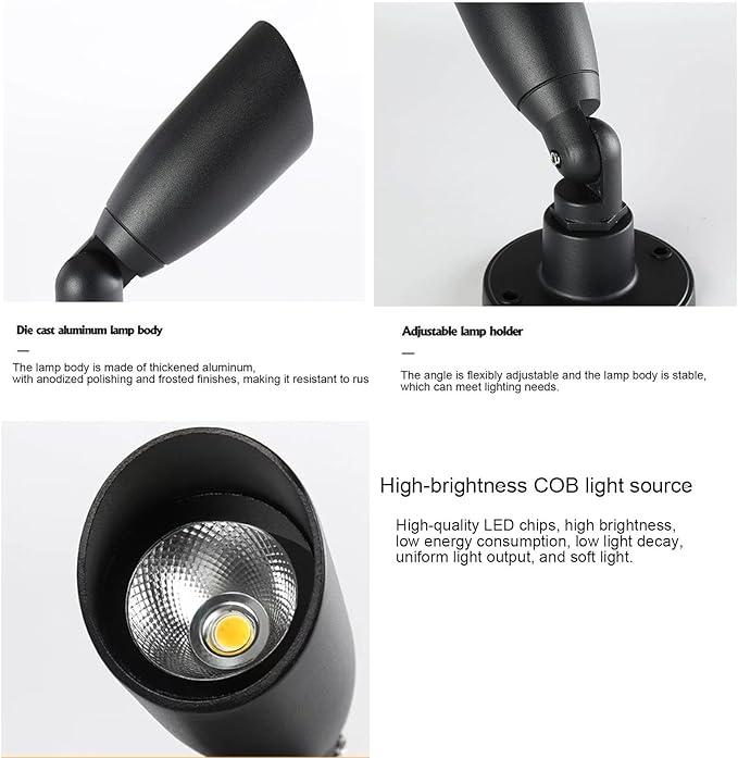 10W Outdoor Spotlights - Rotation Spotlight IP66 Waterproof LED Tree Lights Garden Villa Landscape Ground Lamps Lawn Ground Lights LED Beam Spotlight(A Warm White10W(24V))